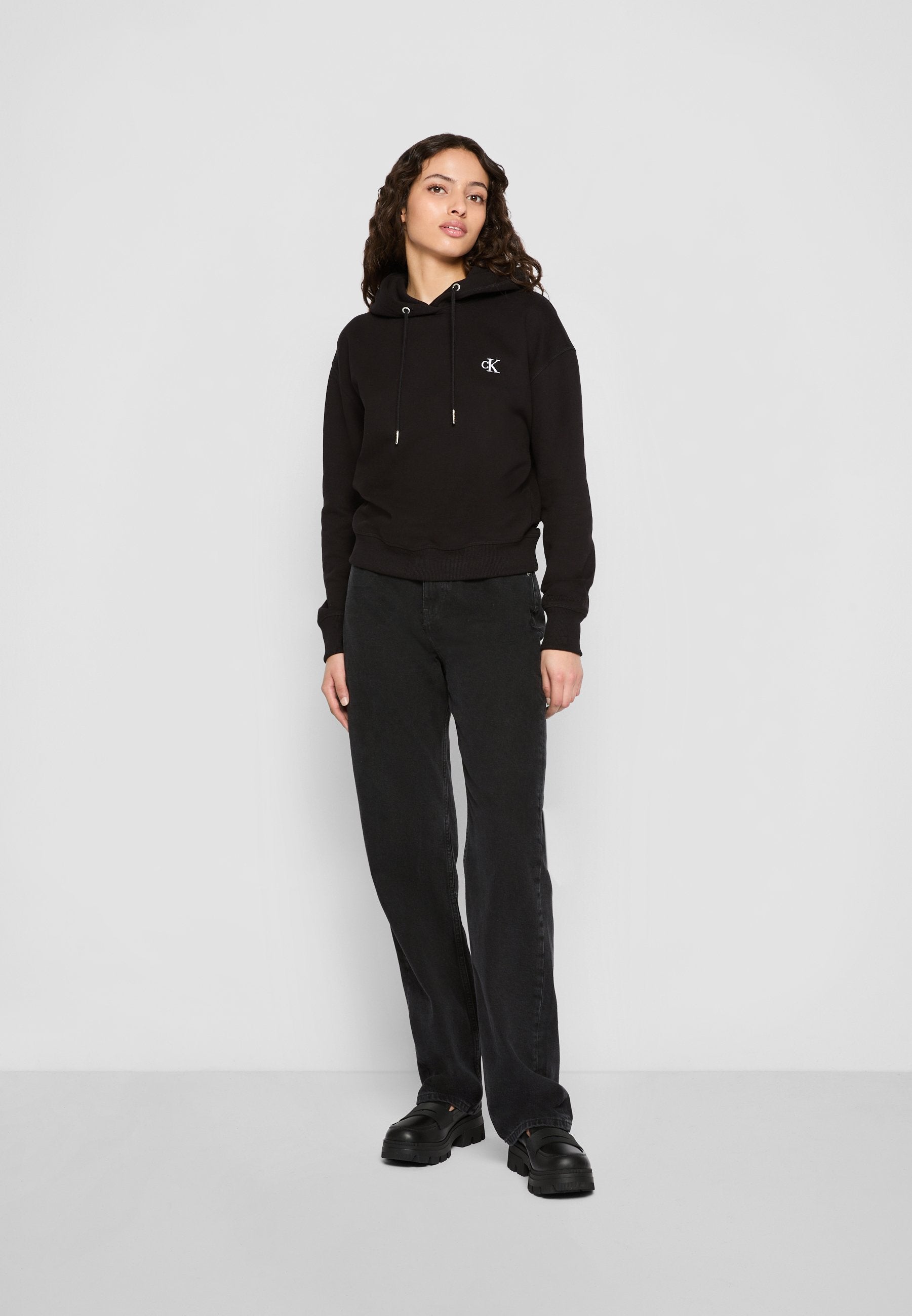 EMBROIDERY HOODIE - Hoodie - black