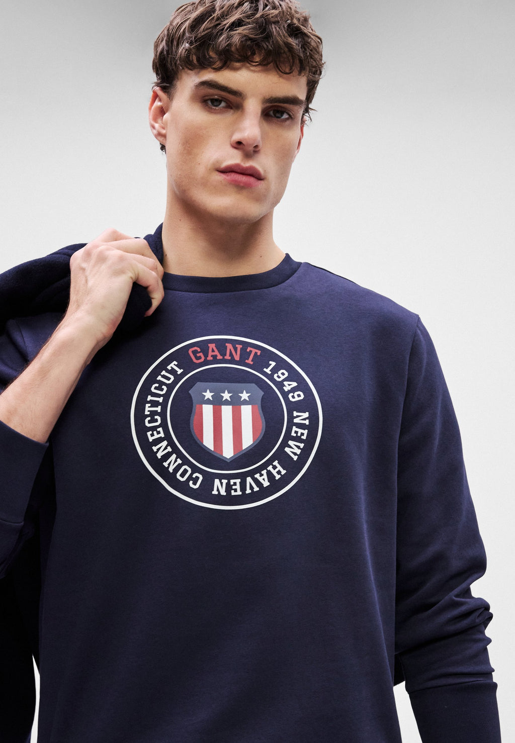 GRAPHIC C NECK - Sweatshirt - evening blue