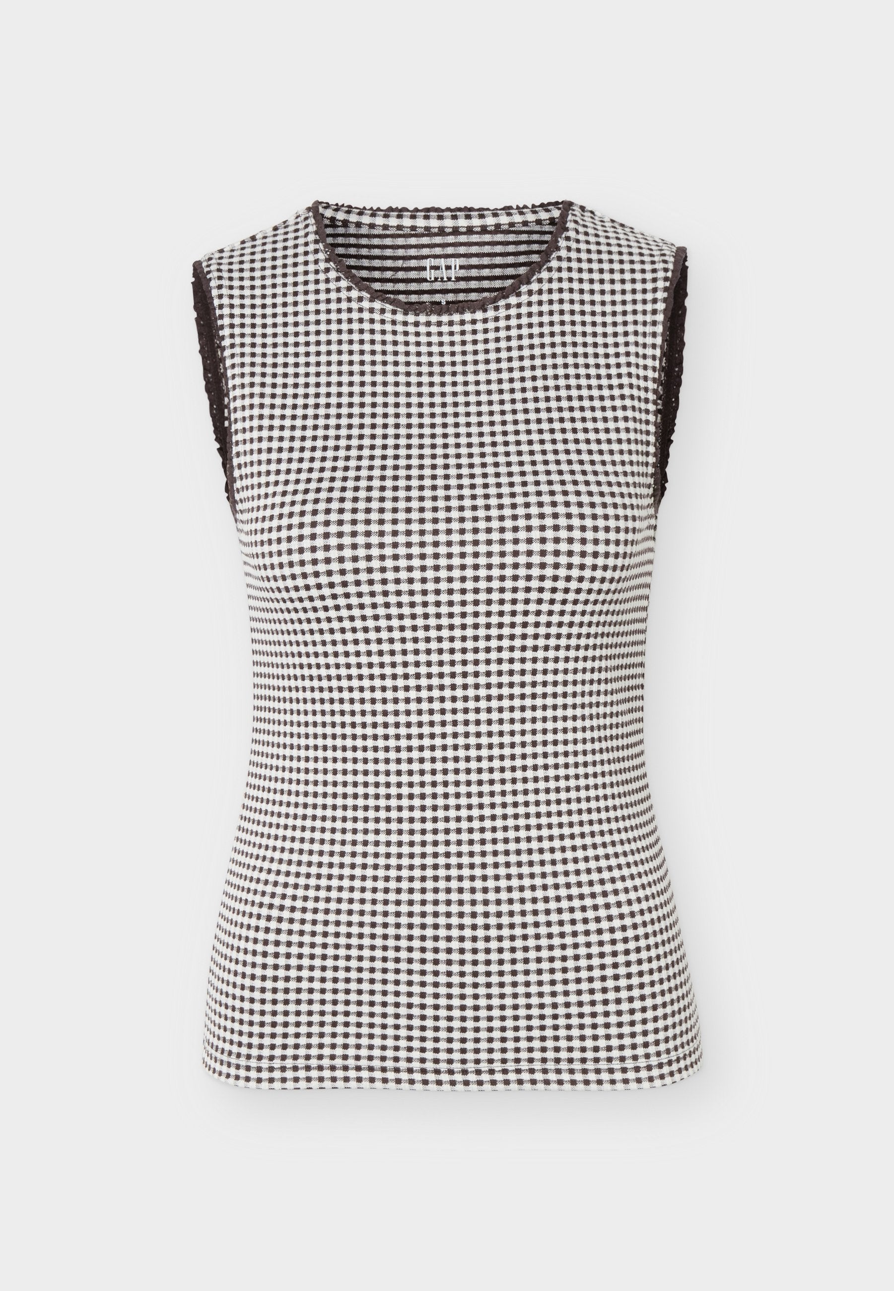 GINGHAM - Top - dark brown