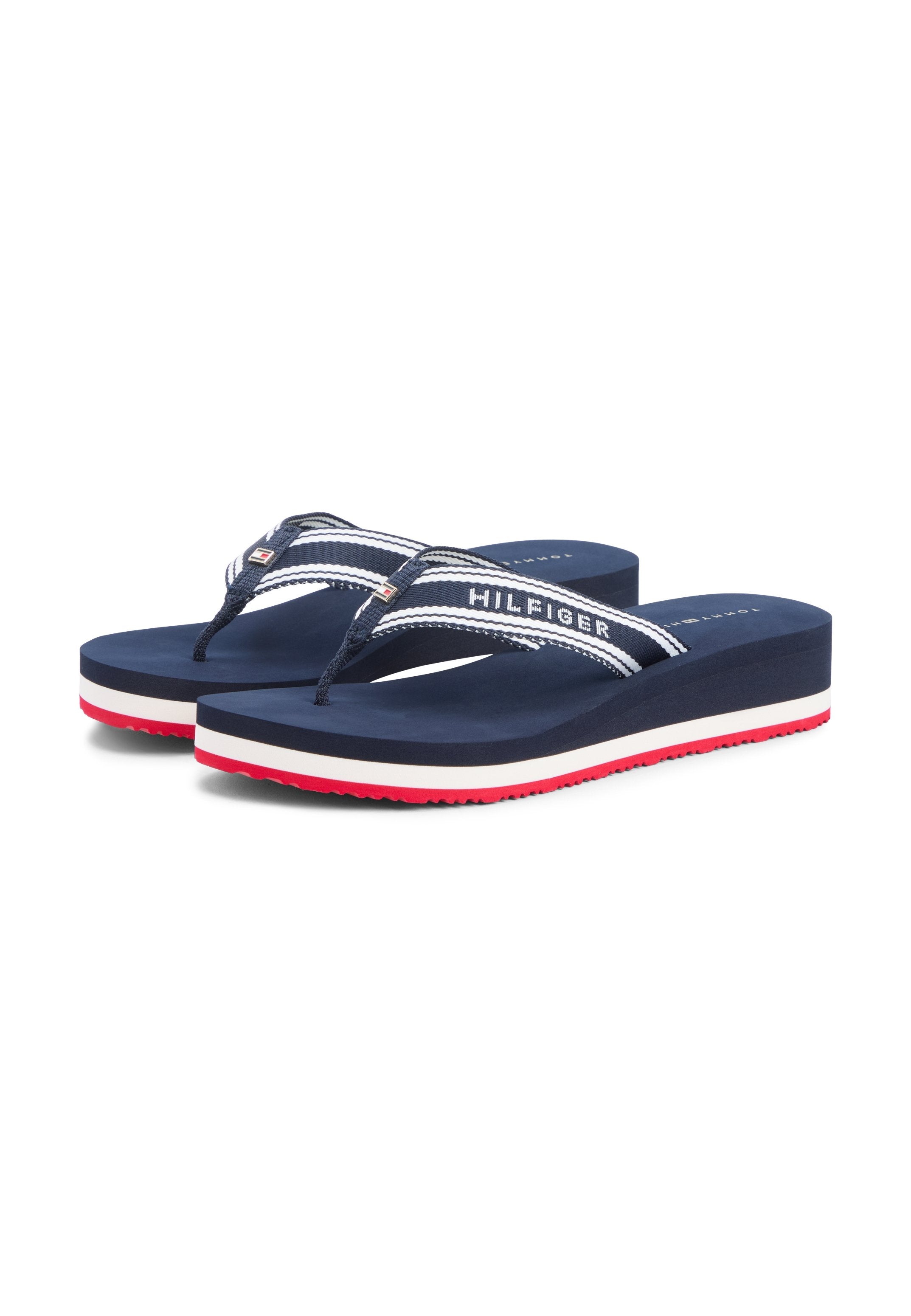 FLAG PRINT SUMMER - T-bar sandals - blue