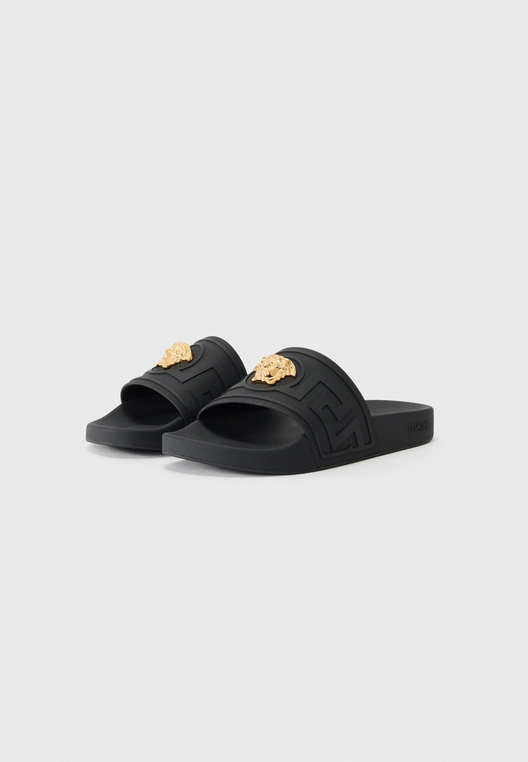 SLIDES - Mules - black/gold-coloured