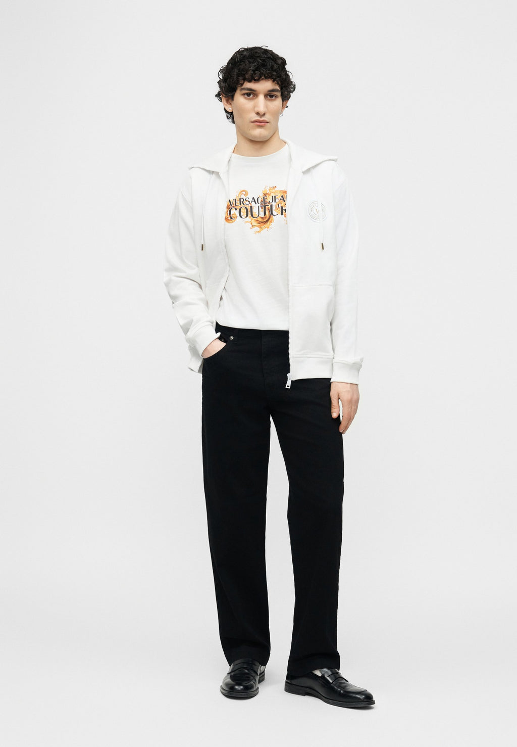 ZIP PATCH EMBLEM - Zip-up sweatshirt - white/gold-coloured