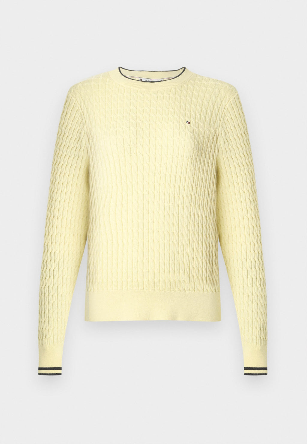 PULL FIN CÔTELÉ - Pull - jaune acidulé/bleu marine