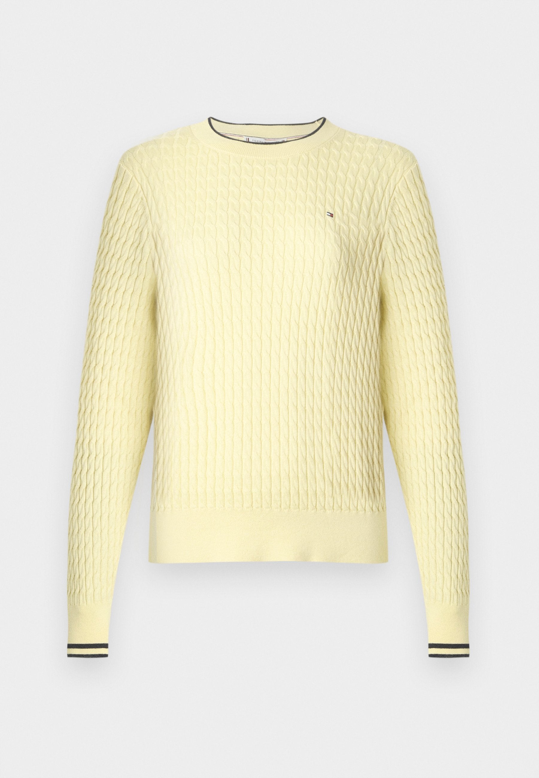 PULL FIN CÔTELÉ - Pull - jaune acidulé/bleu marine