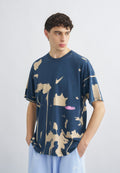 TEE FLORAL - T-shirt imprimé - obsidian foncé/sable clair