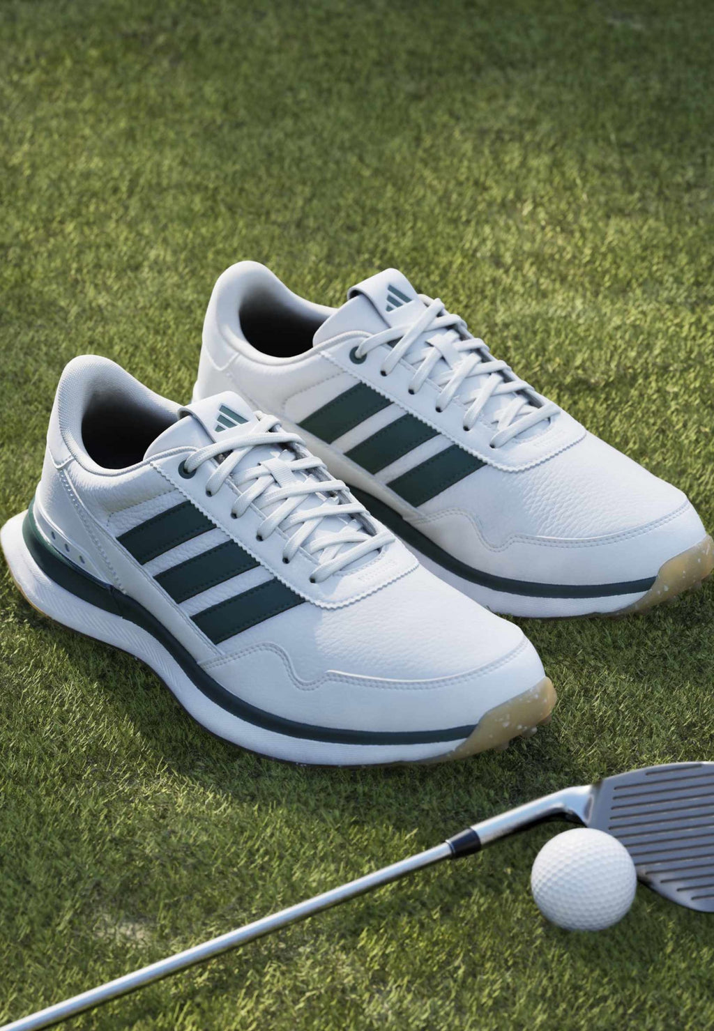 S2G 26 LEATHER - Chaussures de golf (sans crampons) - blanc nuage/vert collégial/gomme