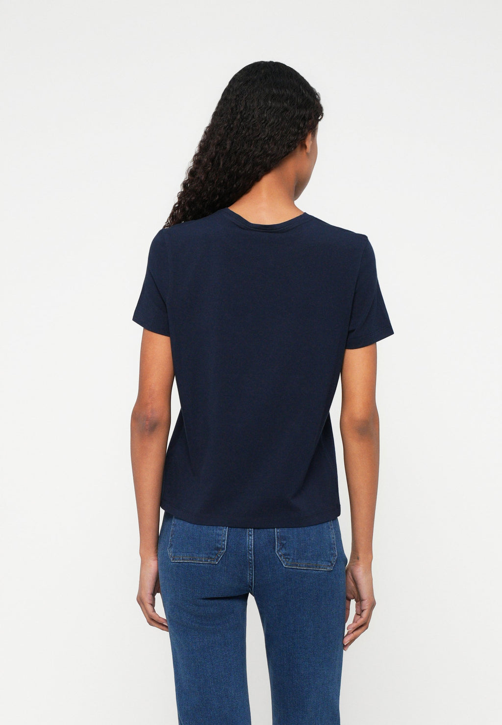 LOGO EMBROIDERY JERSEY CREW NECK T-SHIRT - Basic T-shirt - dark night navy