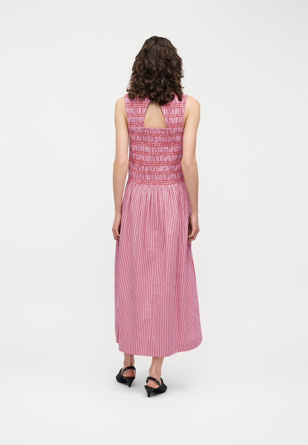 SMOCKING STRIPE MIDI  - Day dress - pink