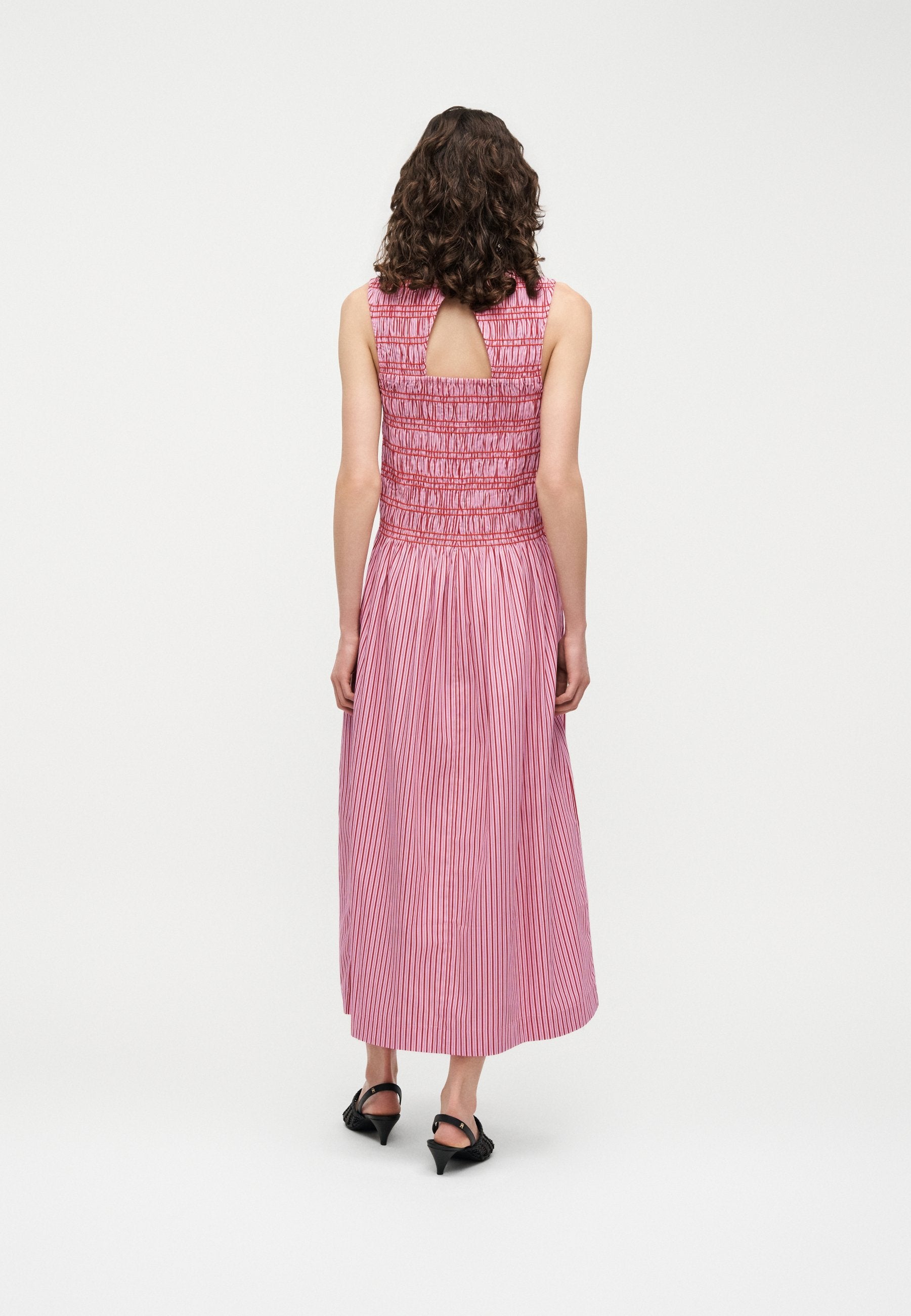SMOCKING STRIPE MIDI  - Day dress - pink
