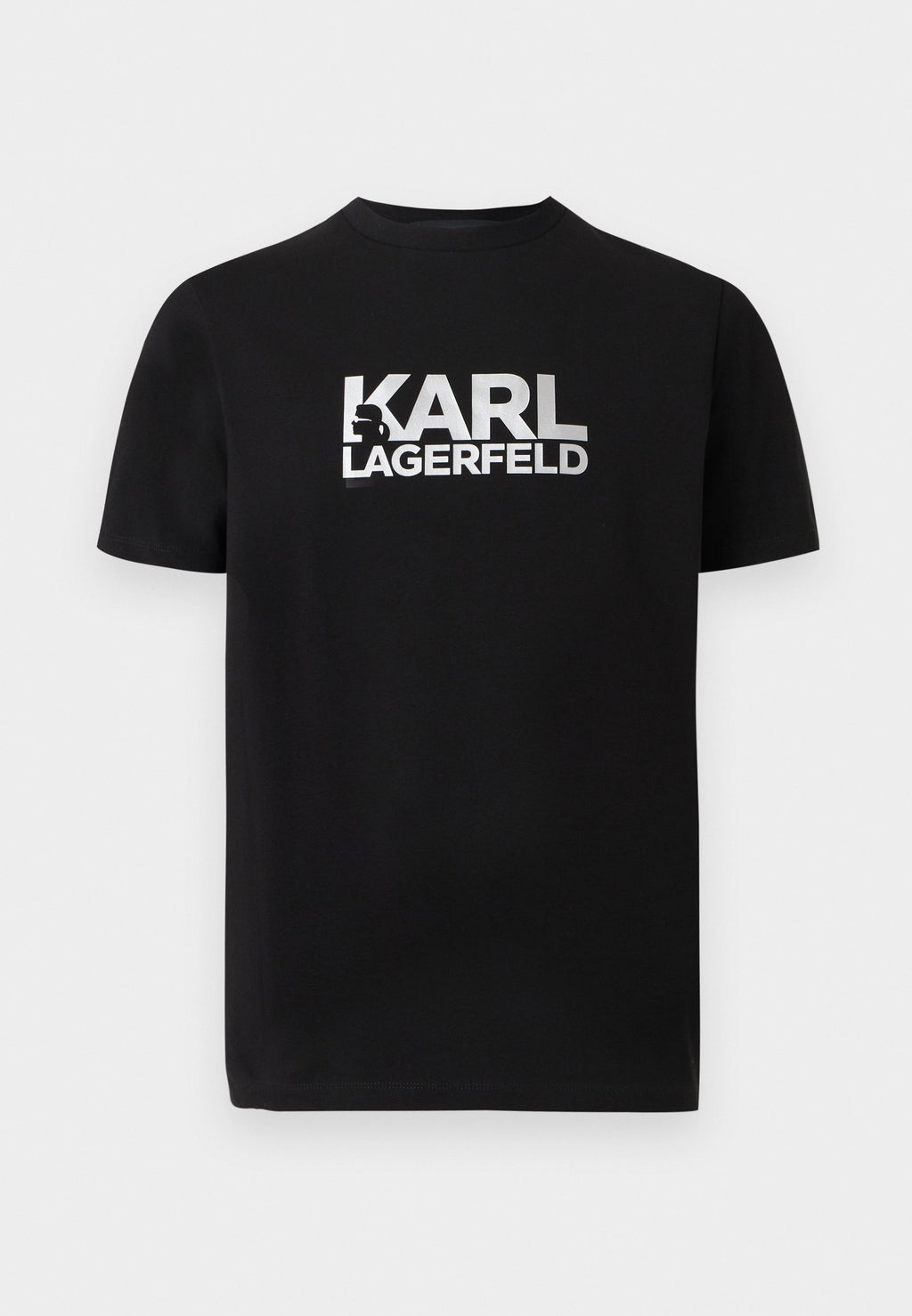 CREW NECK - Print T-shirt - black/silver-coloured