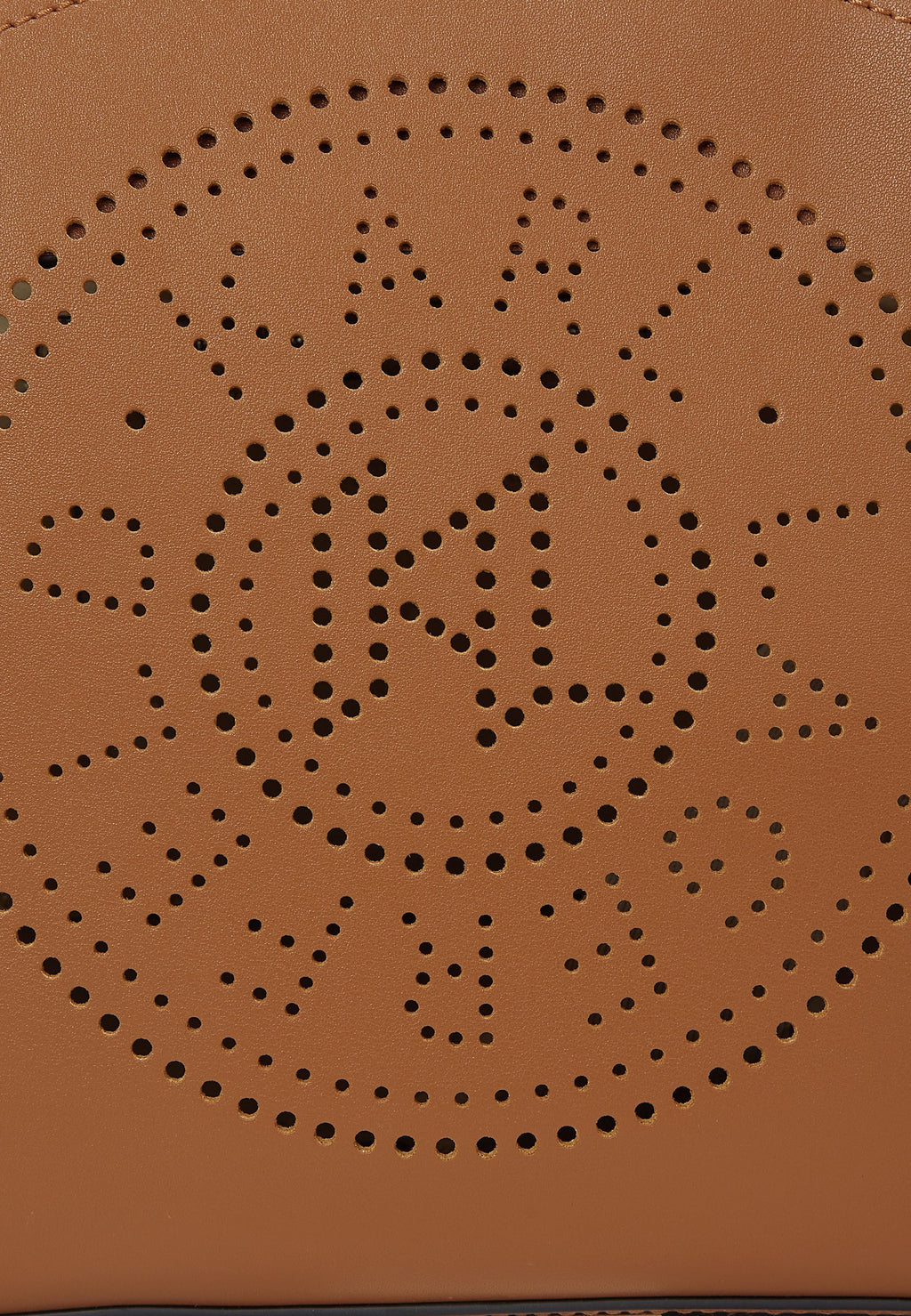 CIRCLE TOTE PERFORATED - Handbag - dark tan