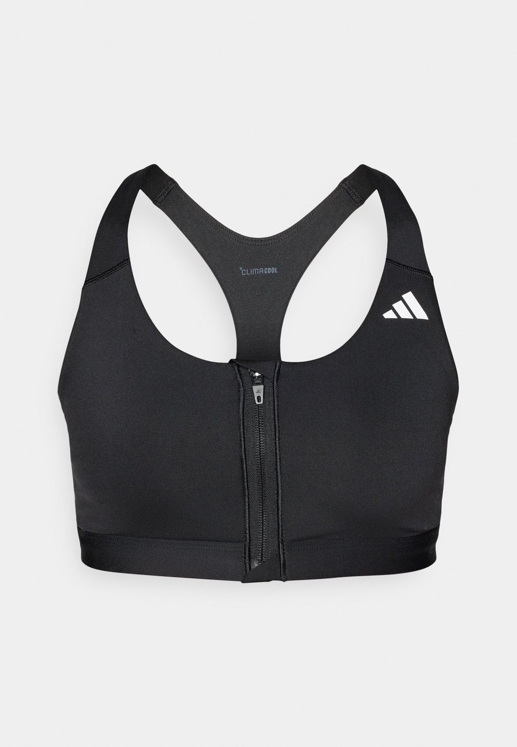 OPTIME ESSENTIALS WORKOUT ZIP-FRONT MEDIUM SUPPORT - Medium support sports bra - black