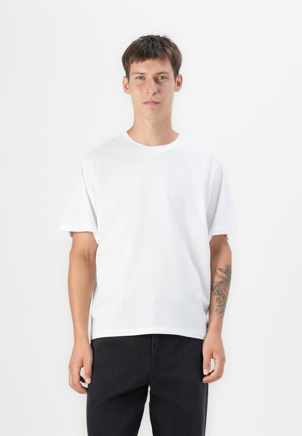 JJHUGO LOOSE TEE CREW NECK 3 PACK - Basic T-shirt - moonbeam/stormy weather/white