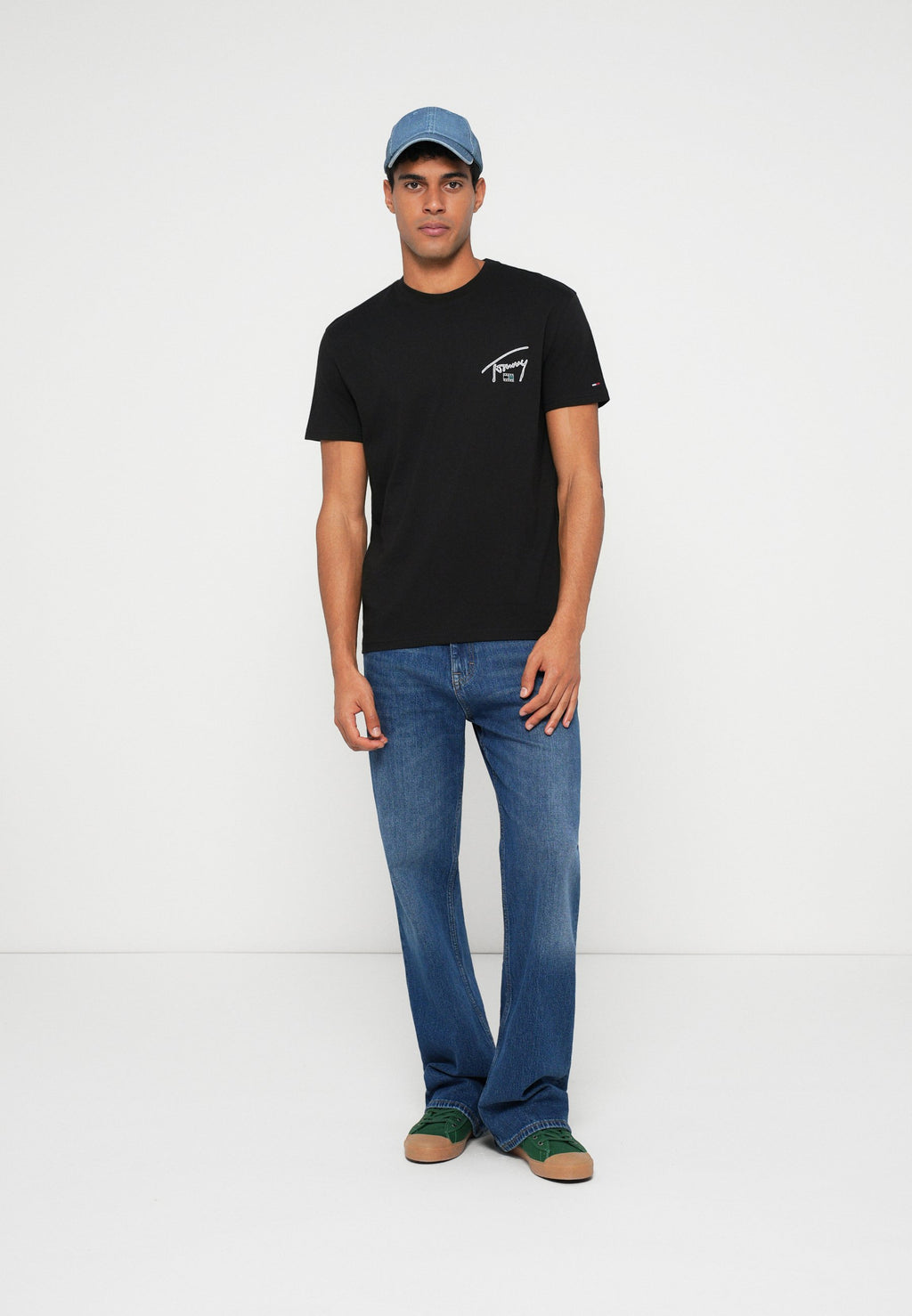 TEE-SHIRT RAS DU COU LOGO DOS SIGNATURE - Tee-shirt imprimé - black
