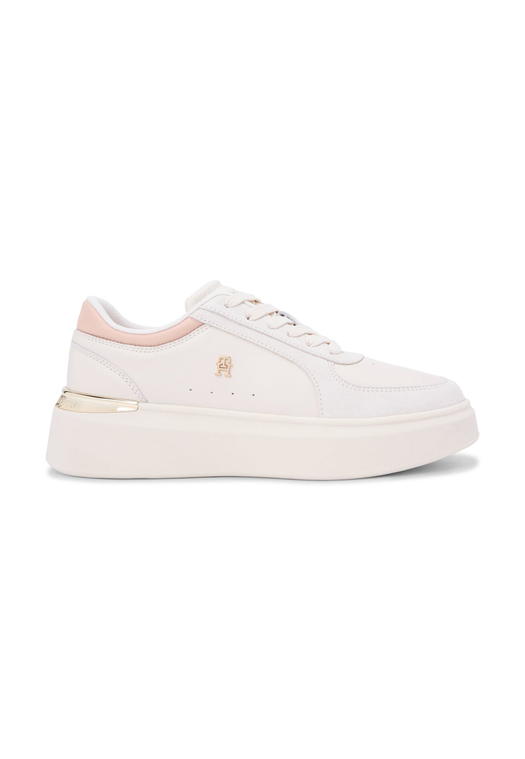 SATIN CUFF PLATFORM TRAINERS - Trainers - soft cream/misty blush