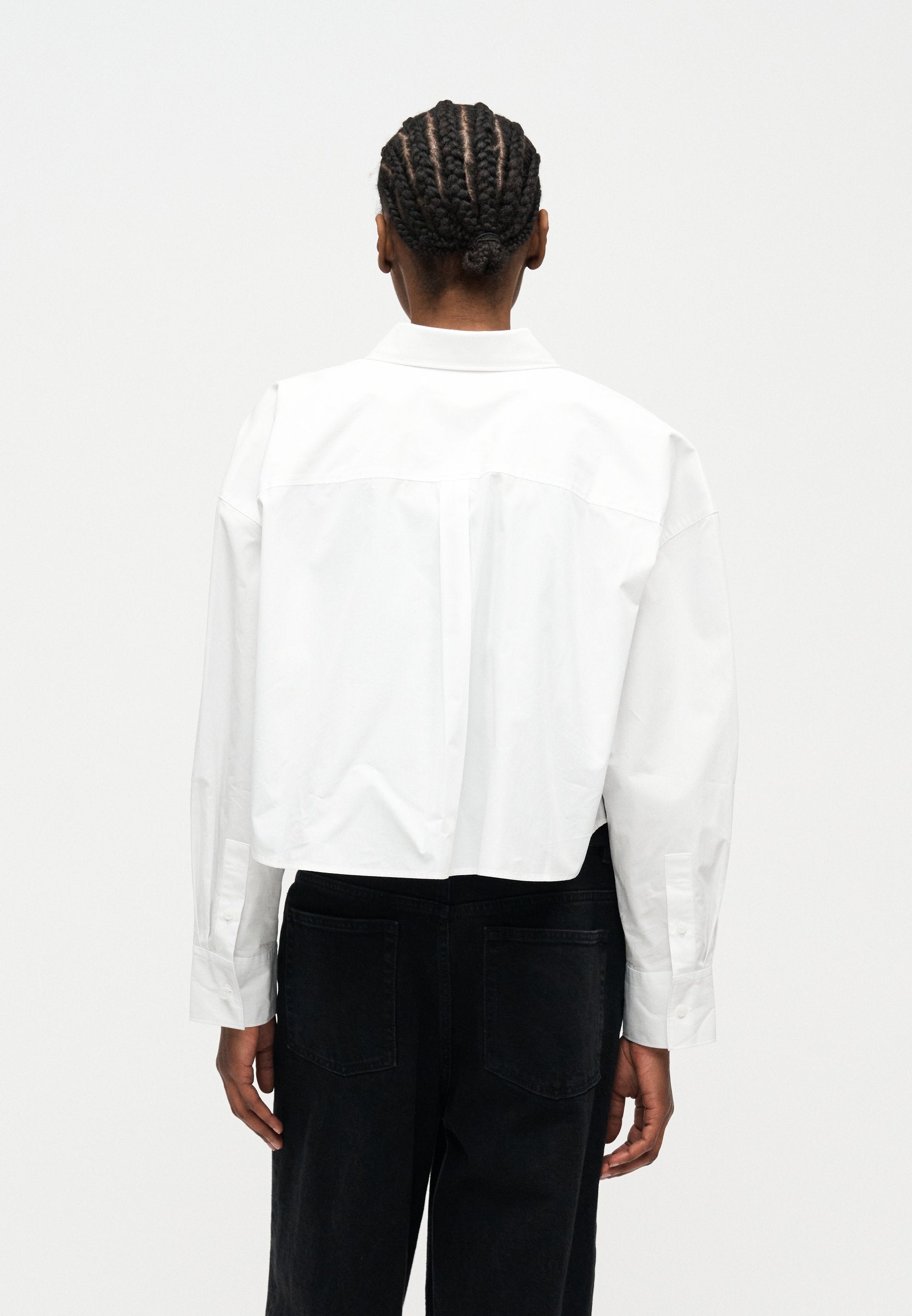 CROPPED - Button-down blouse - brilliant white