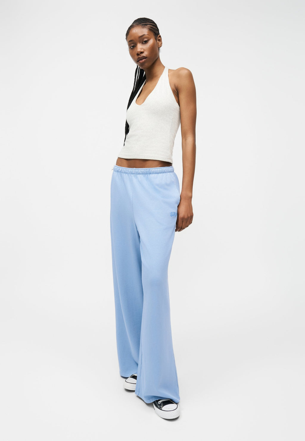 LOGO BAGGY PANTS - Tracksuit bottoms - moonstone blue