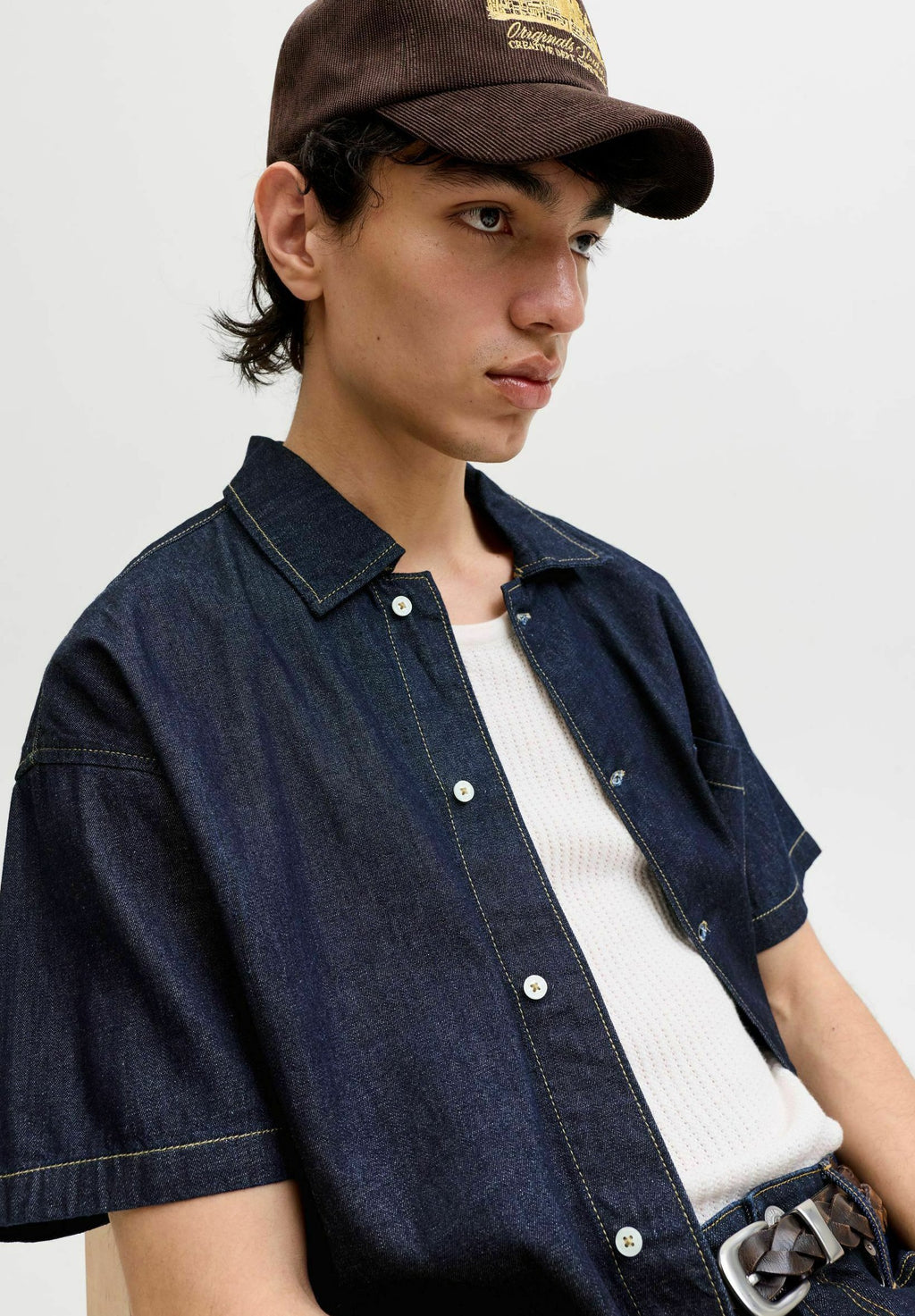 Denim Cropped Fit - Shirt - blue denim