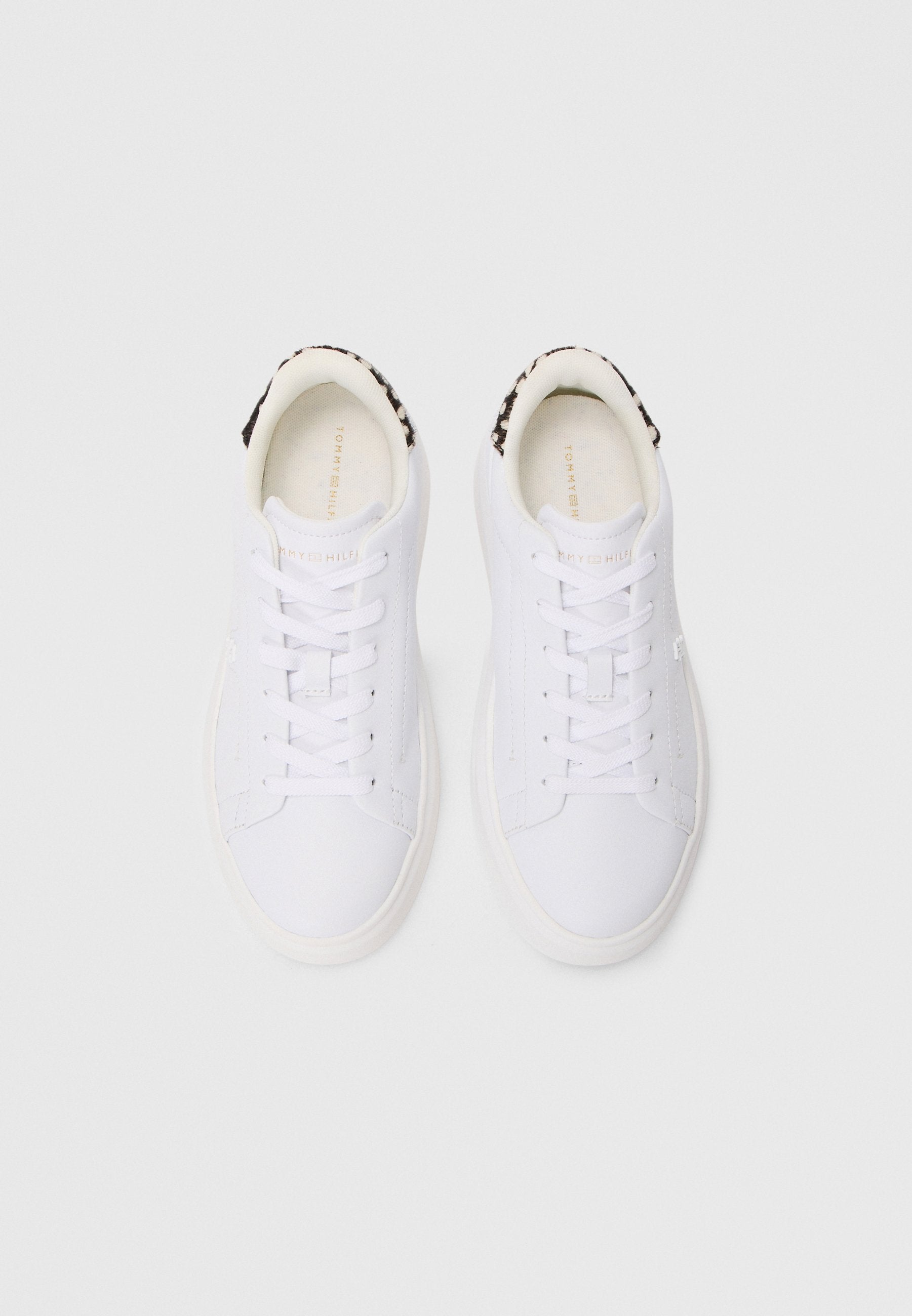 SNOW LEOPARD HEEL LEATHER PLATFORM TRAINERS - Trainers - white