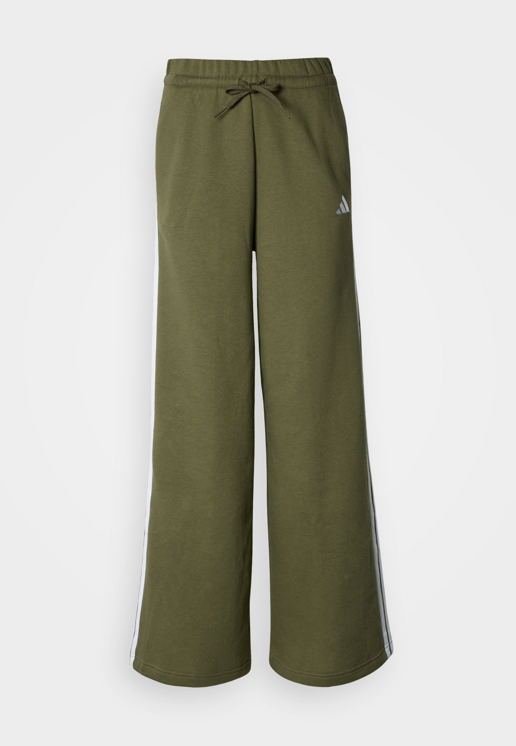 ADIDAS WOMEN 3-STRIPES FLEECE WIDE - Tracksuit bottoms - olive strata
