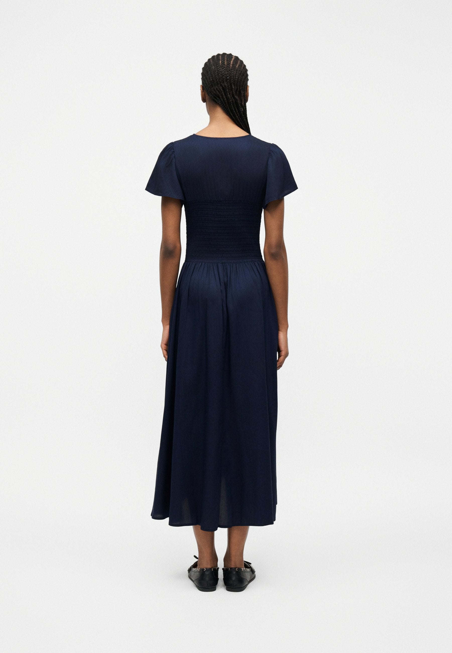 SMOCKED MIDI - Day dress - navy uniform