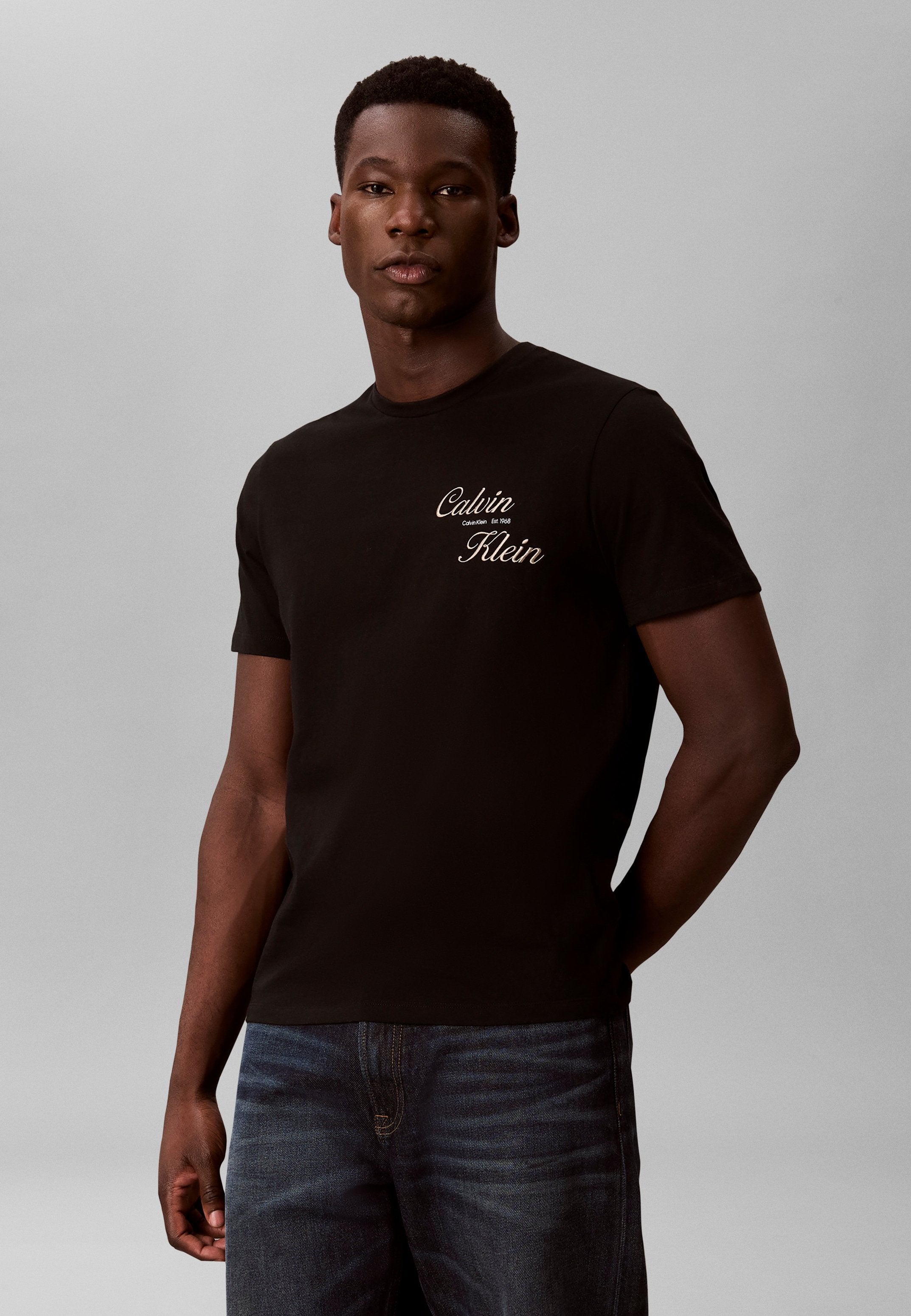 30S CALVIN KLEIN T-SHIRT - Print T-shirt - black