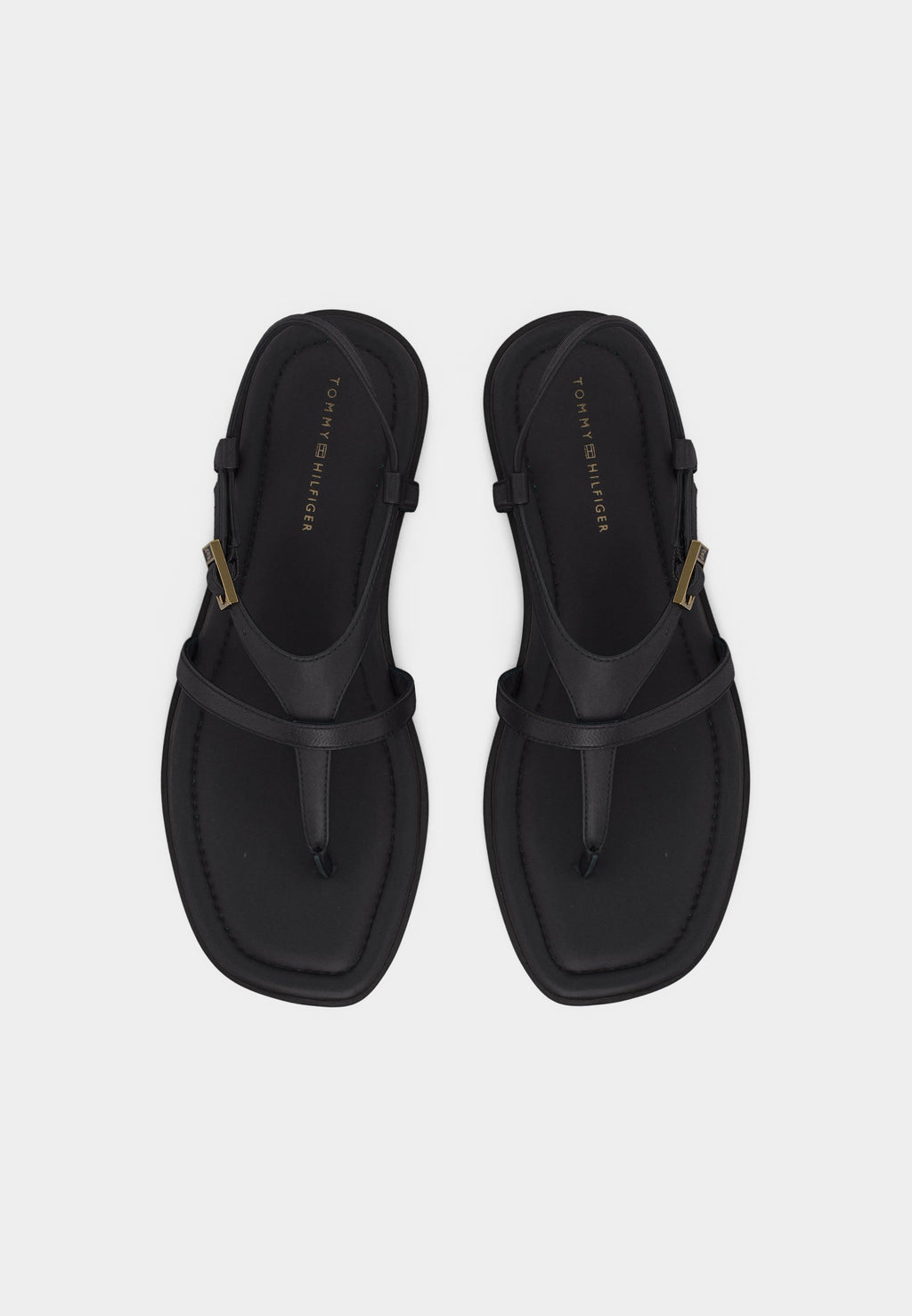 BUCKLE THONG - T-bar sandals - black
