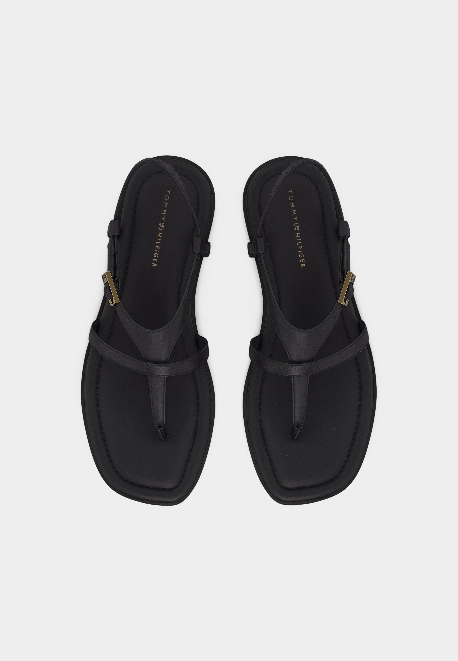 BUCKLE THONG - T-bar sandals - black