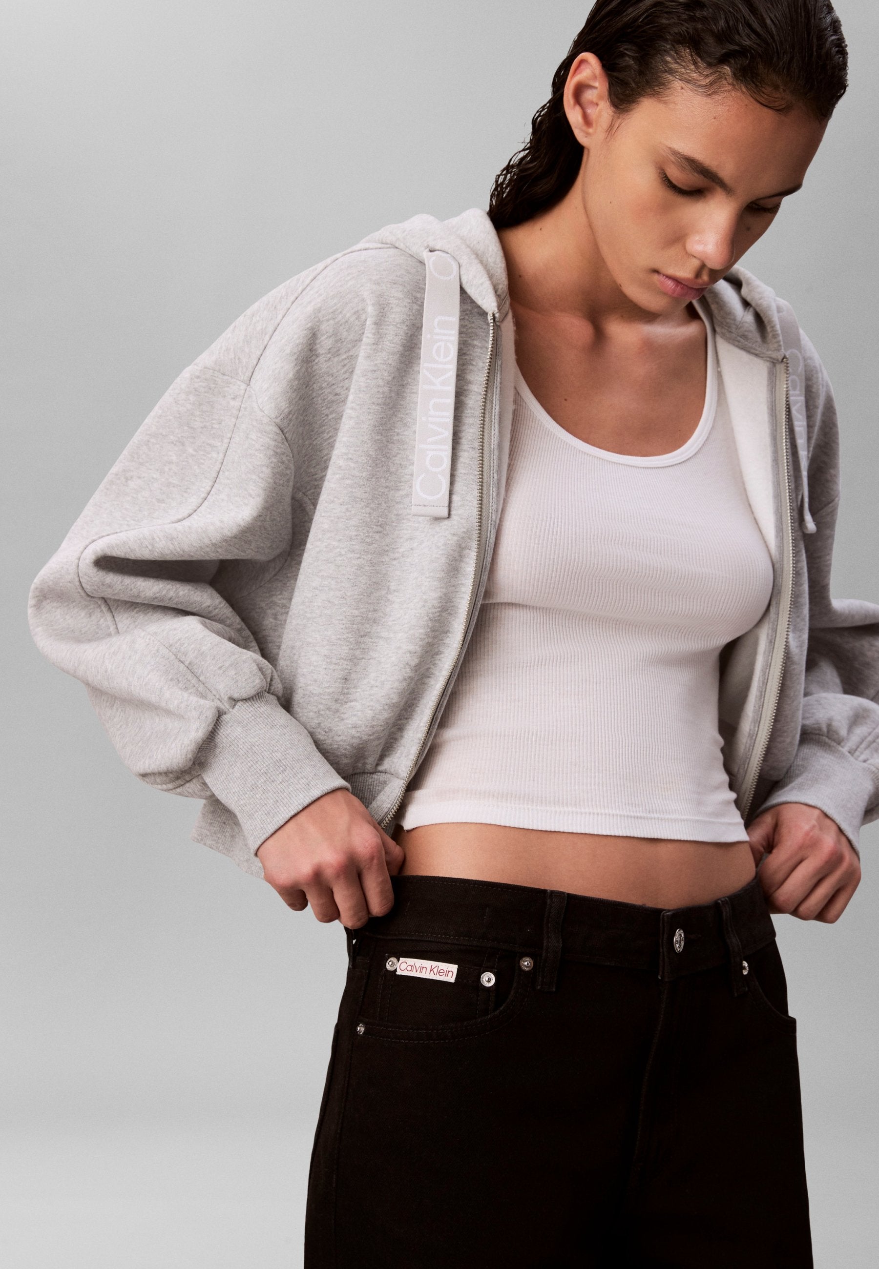 SIGNATURE STRAIGHT - Relaxed fit jeans - soft black