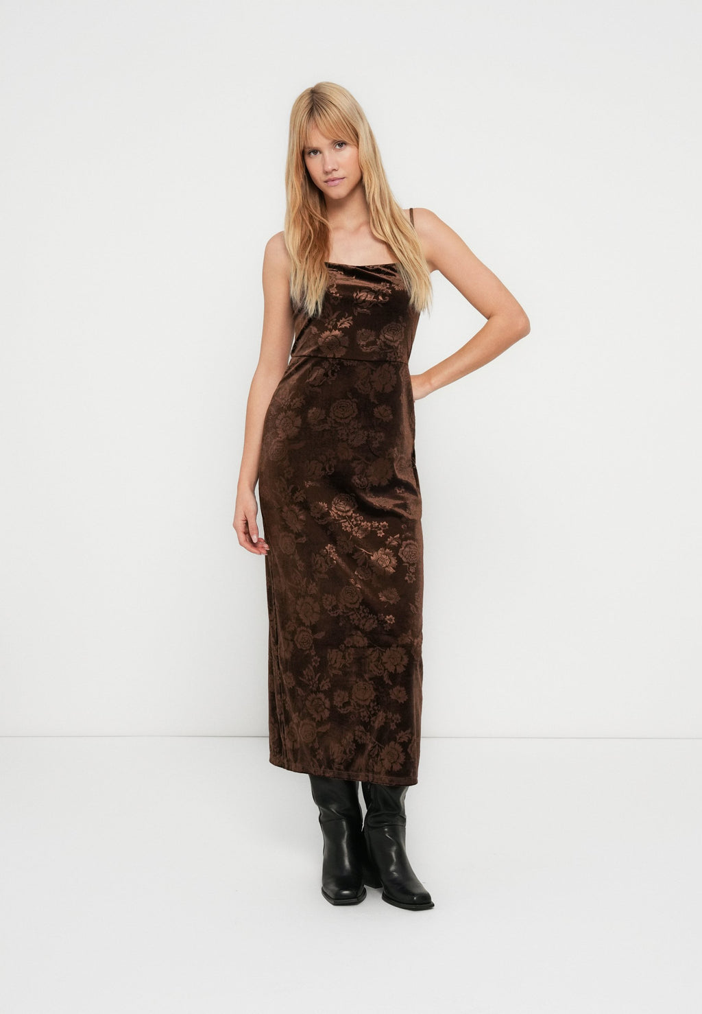 COLUMN MAXI DRESS - Cocktail dress / Party dress - brown