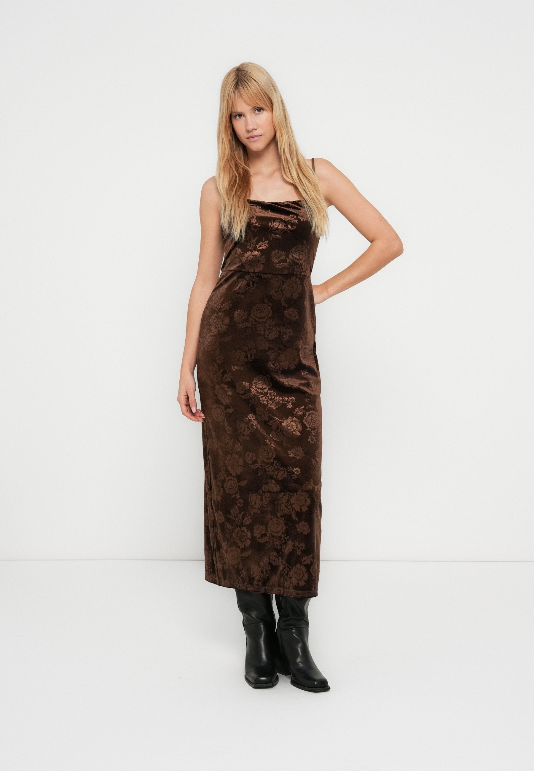 COLUMN MAXI DRESS - Cocktail dress / Party dress - brown