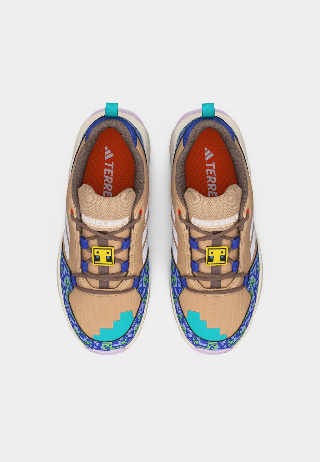 AX4R MINECRAFT UNISEX - Chaussures de randonnée - magic beige/footwear white/semi impact orange