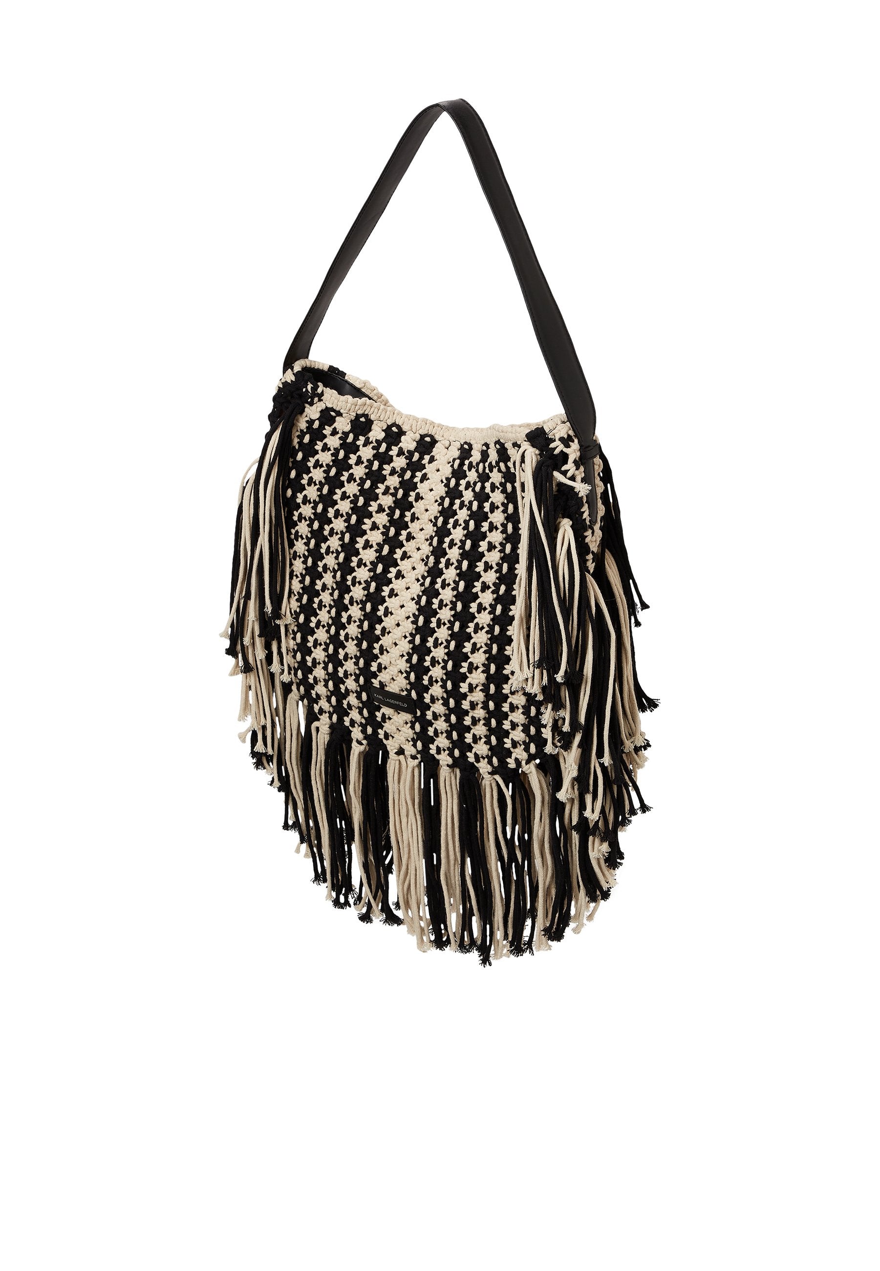 AUTOGRAPH PATCH FRINGE - Tote bag - black/white
