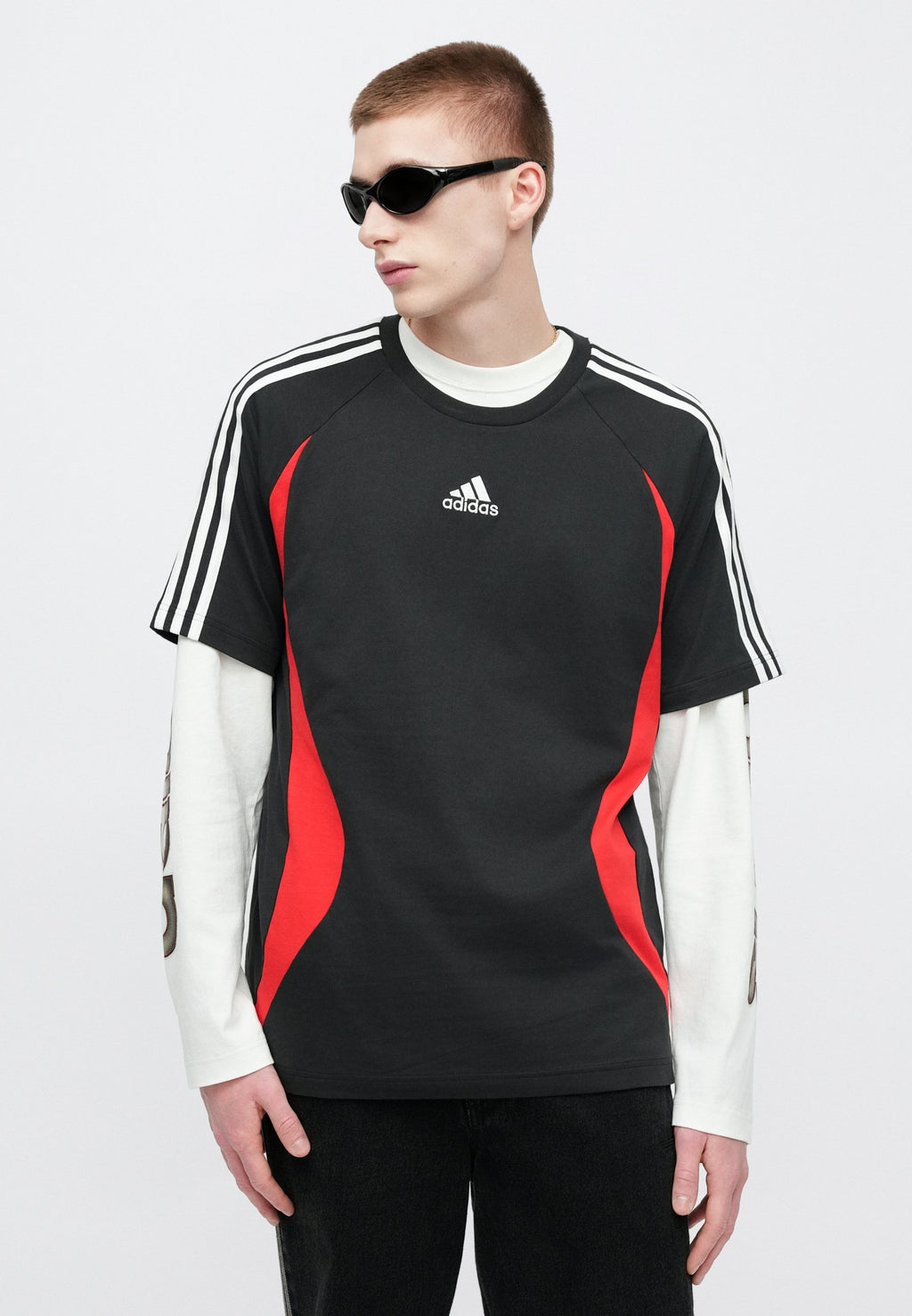 TEAMGEIST TEE - Print T-shirt - black/better scarlet