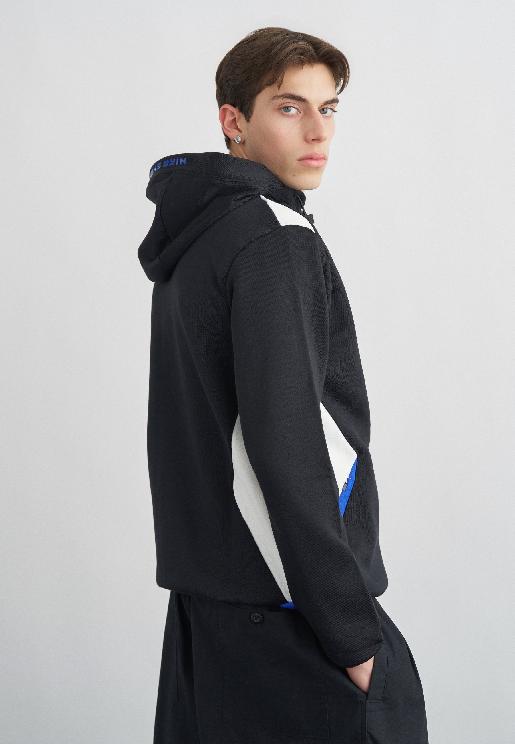 HOODIE SHOX - Zip-up sweatshirt - black/white/game royal