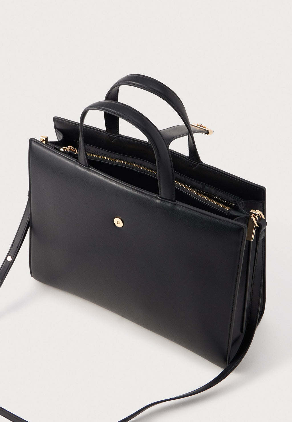 HERITAGE TH MONOGRAM PLAQUE SATCHEL - Cross body bag - black
