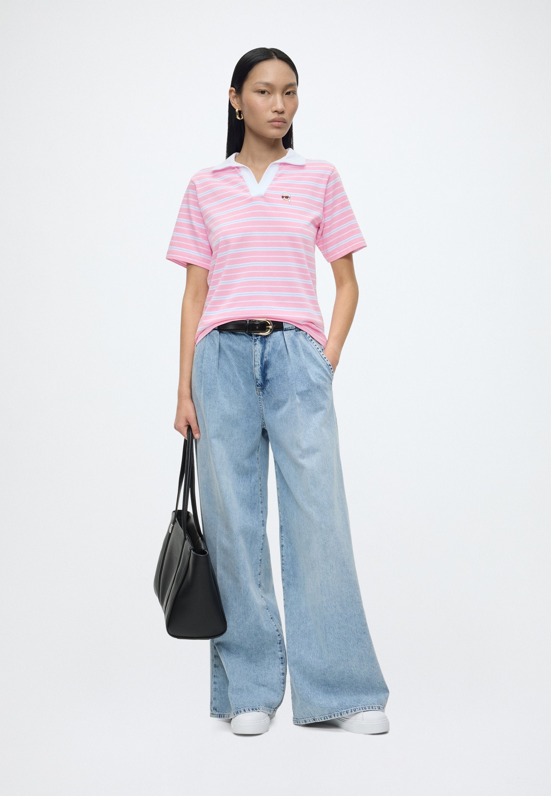IKON STRIPE - Polo shirt - blue/lilac