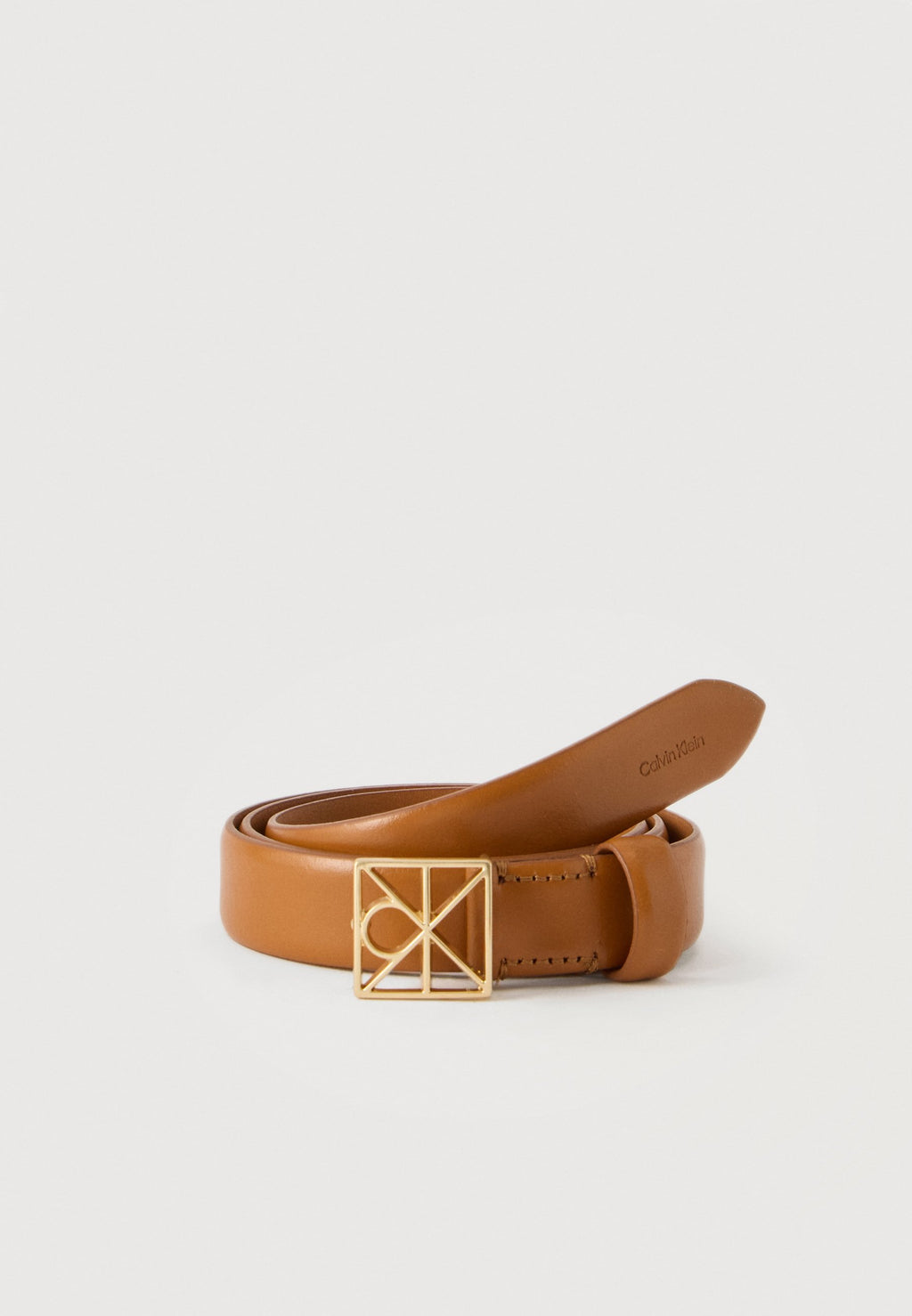 EMBLEM FIXED SMOOTH - Belt - brown/antique light gold-coloured