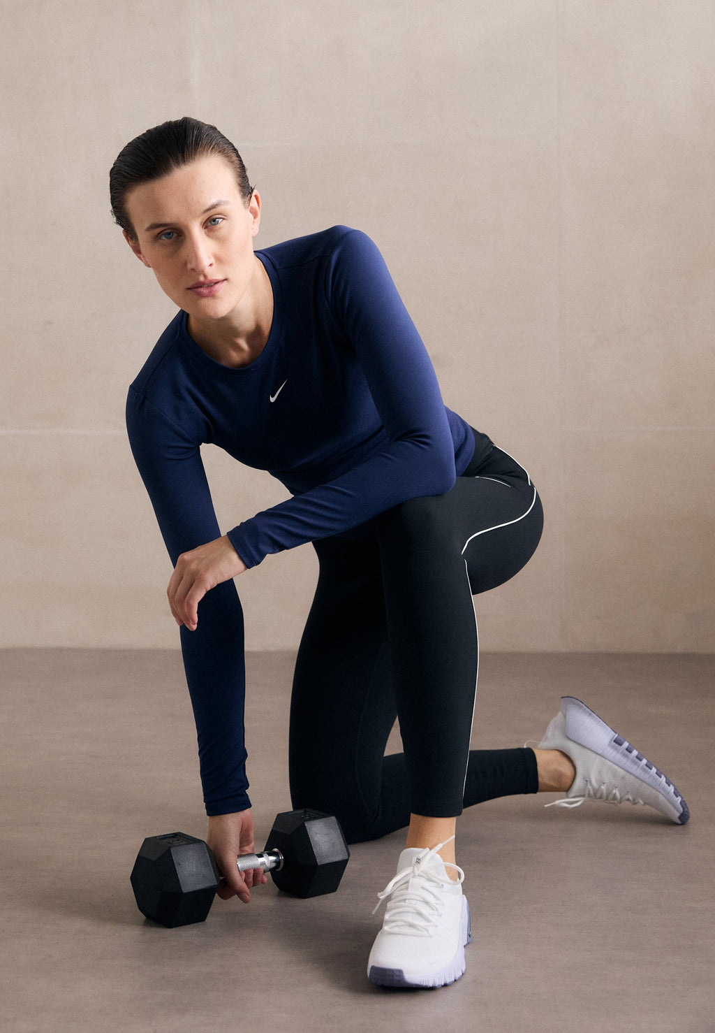 ONE TOP - Long sleeved top - midnight navy/white