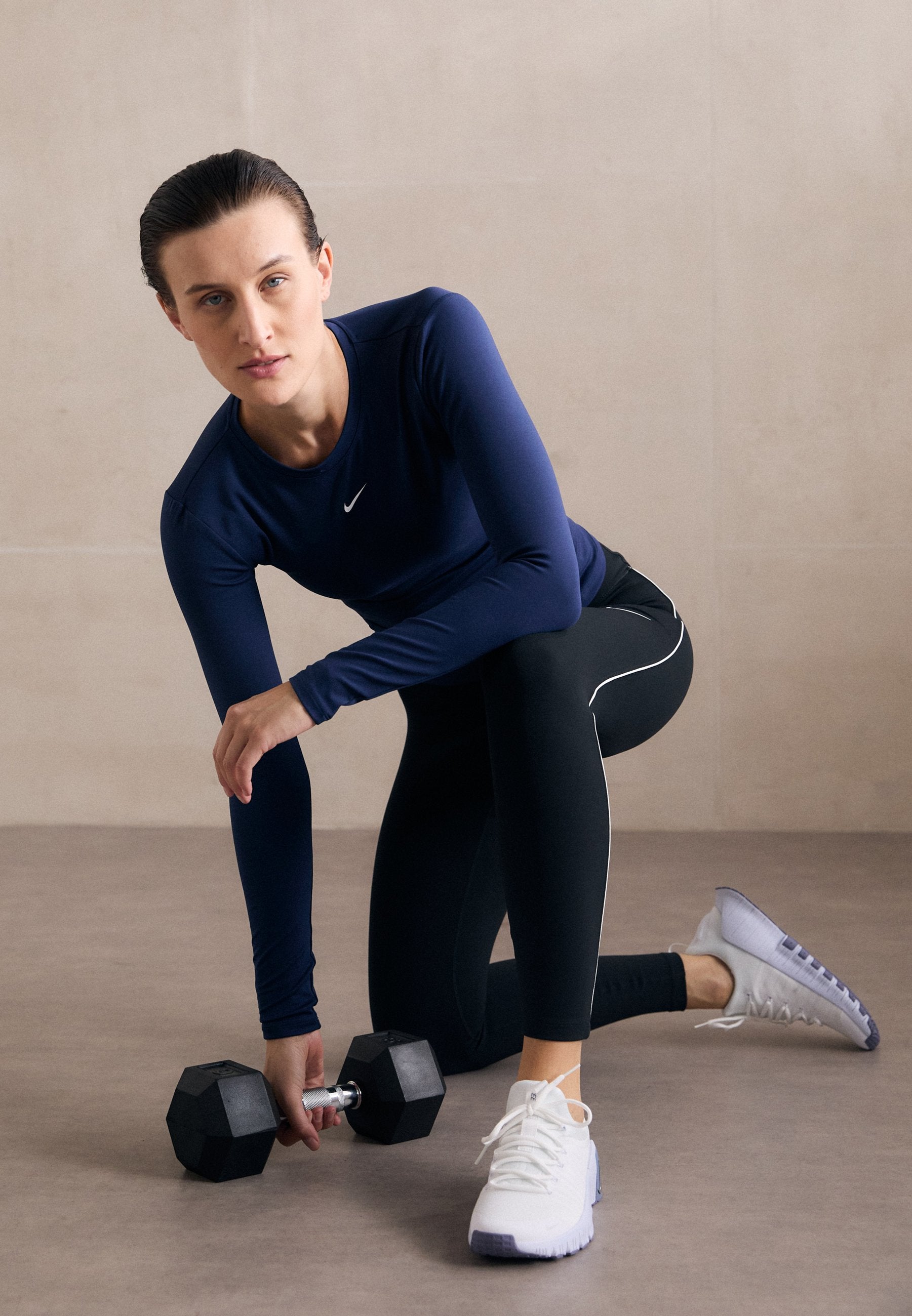 ONE TOP - Long sleeved top - midnight navy/white