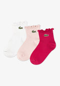 RUFFLE QUARTER UNISEX 3'LÜ PAKET - Çorap - açık pembe
