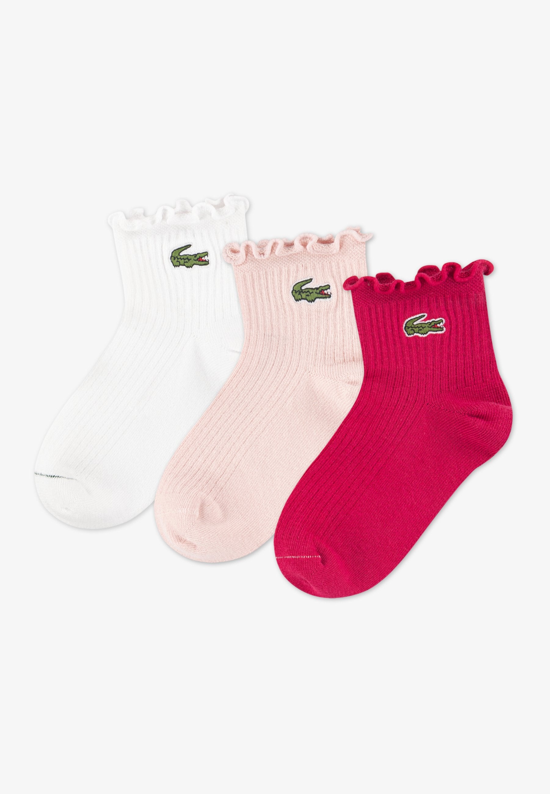 RUFFLE QUARTER UNISEX 3'LÜ PAKET - Çorap - açık pembe