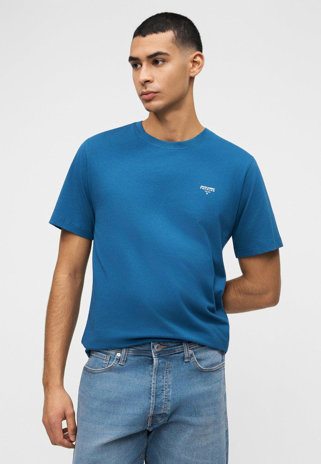 JJIRICK JJORIGINAL - Denim shorts - blue denim