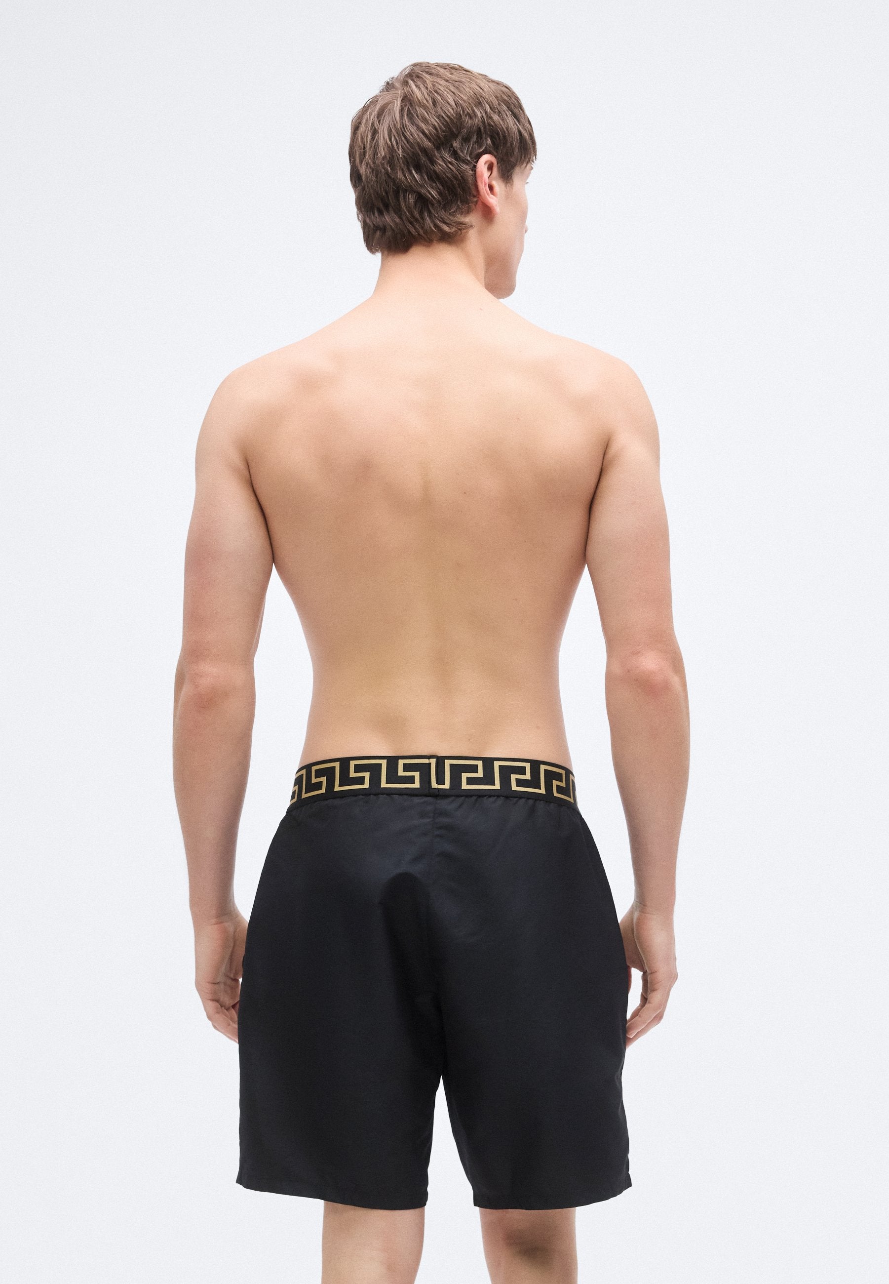 SWIM LONG NEW LOGO - Swimming shorts - black/gold-coloured