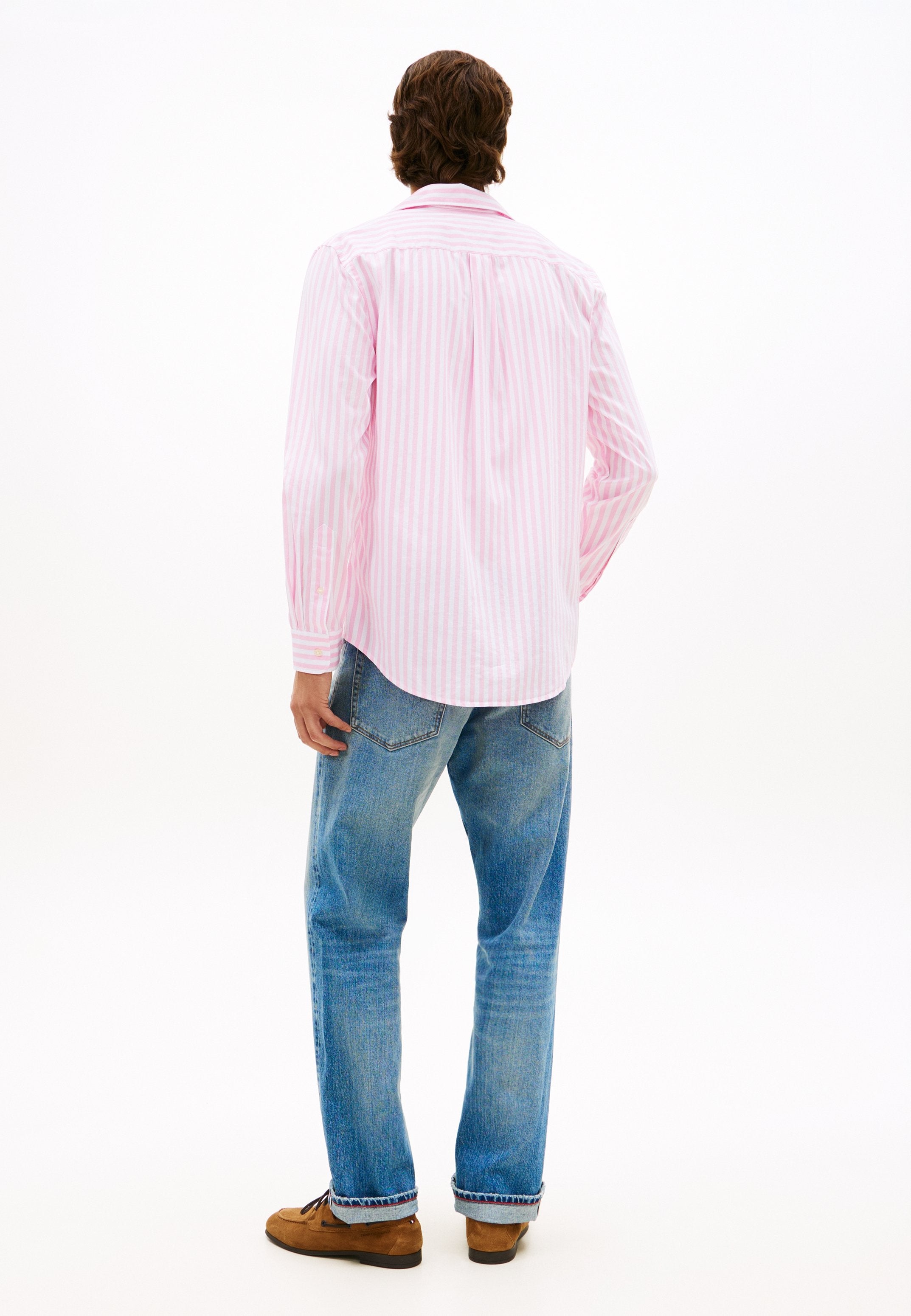 TH FLEX REGULAR FIT STRIPE POPLIN SHIRT - Shirt - classic pink/stripe