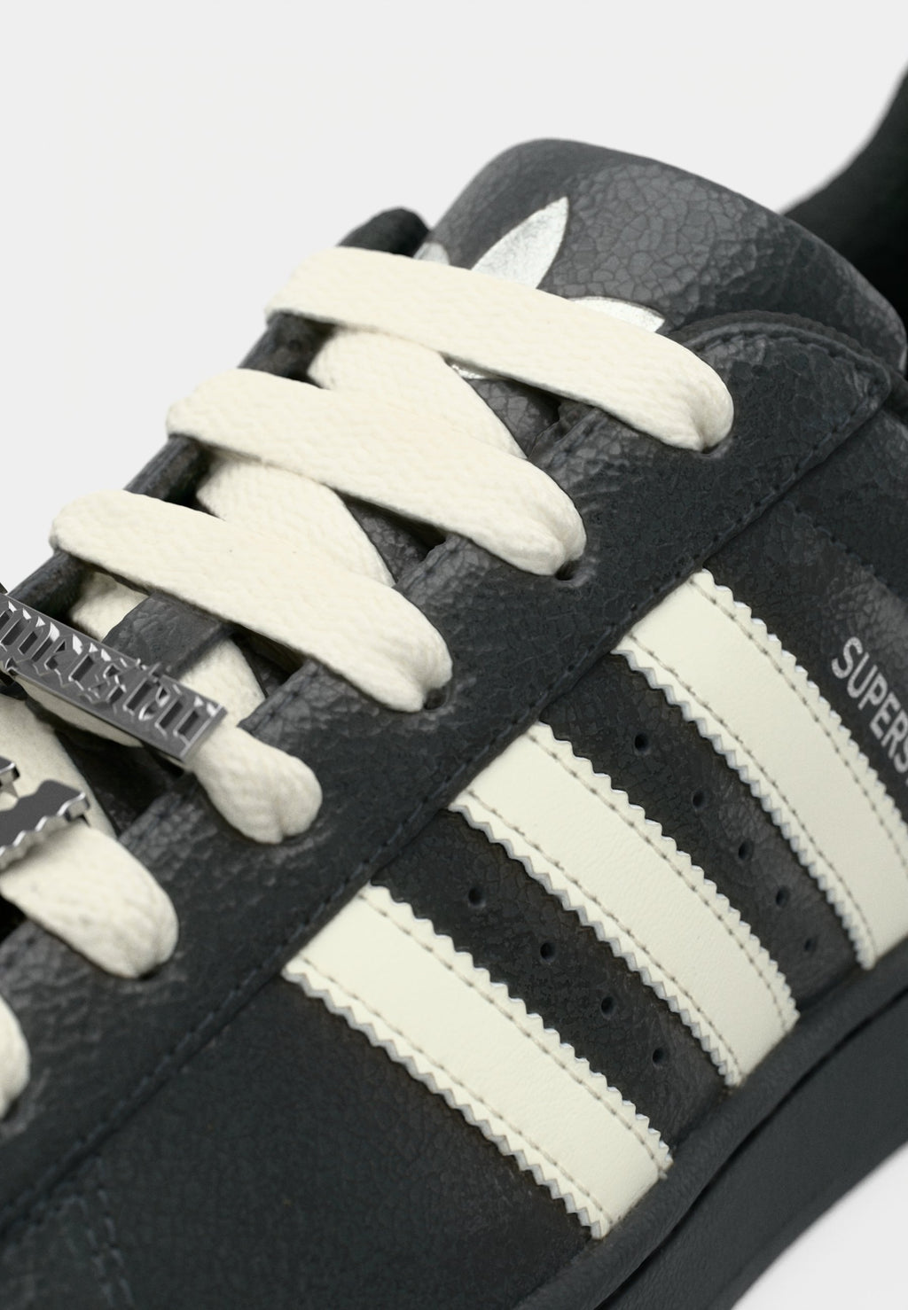 SUPERSTAR II - Baskets - carbone/blanc cassé/couleur argent métallisé