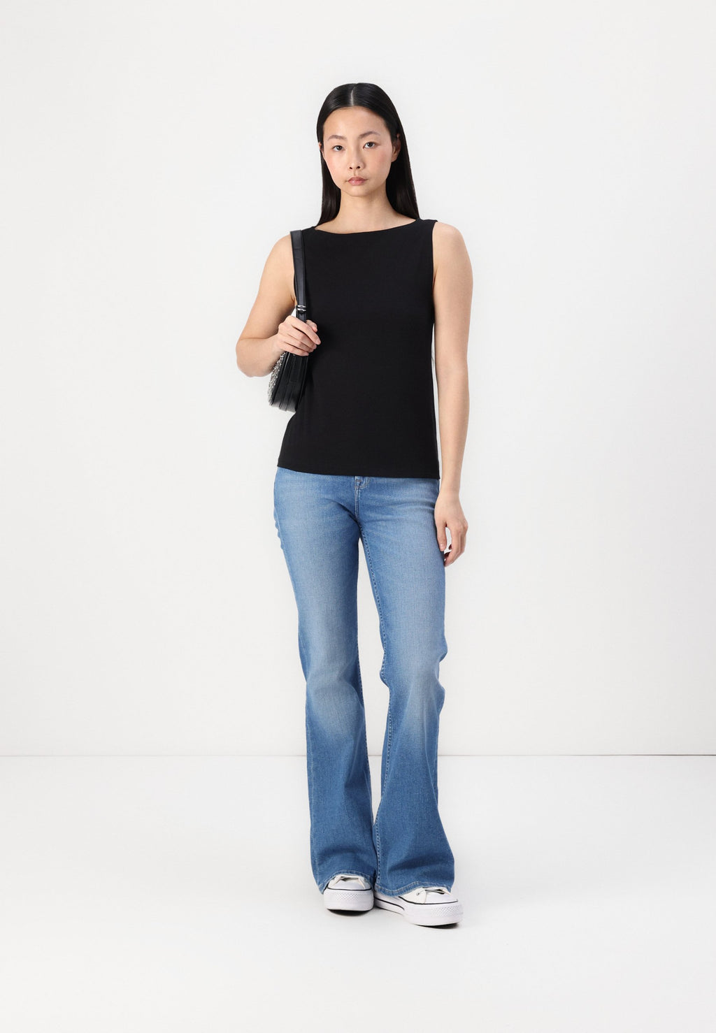 BOAT NECK TANK - Top - true black