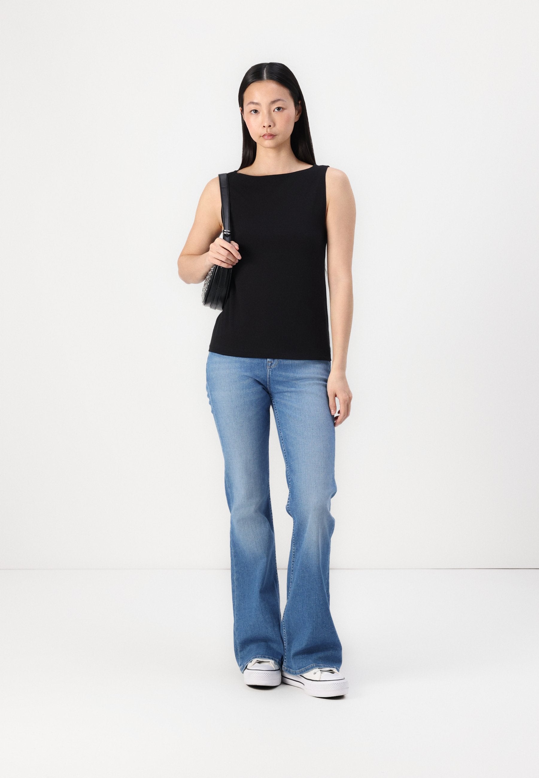 BOAT NECK TANK - Top - true black