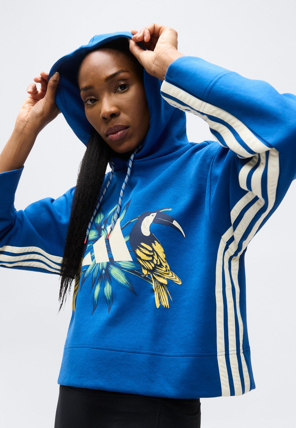 ADIDAS X FARM RIO - Hoodie - dark marine/cream white