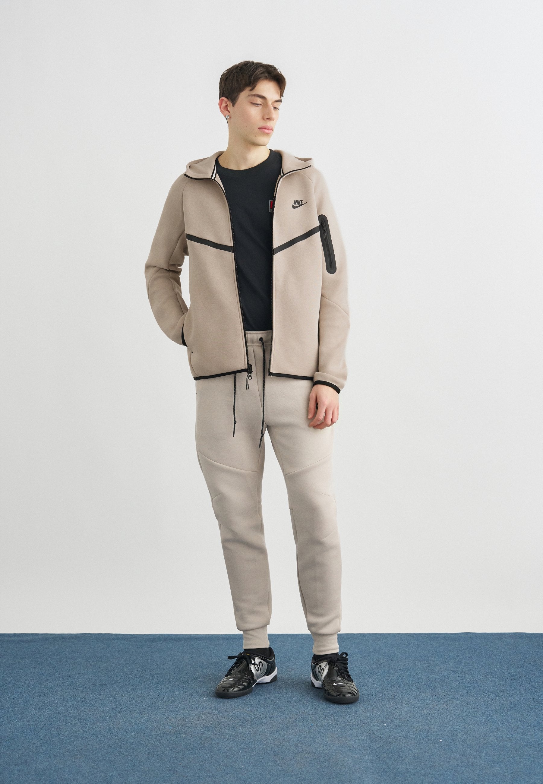 Fleece jacket - cream/black